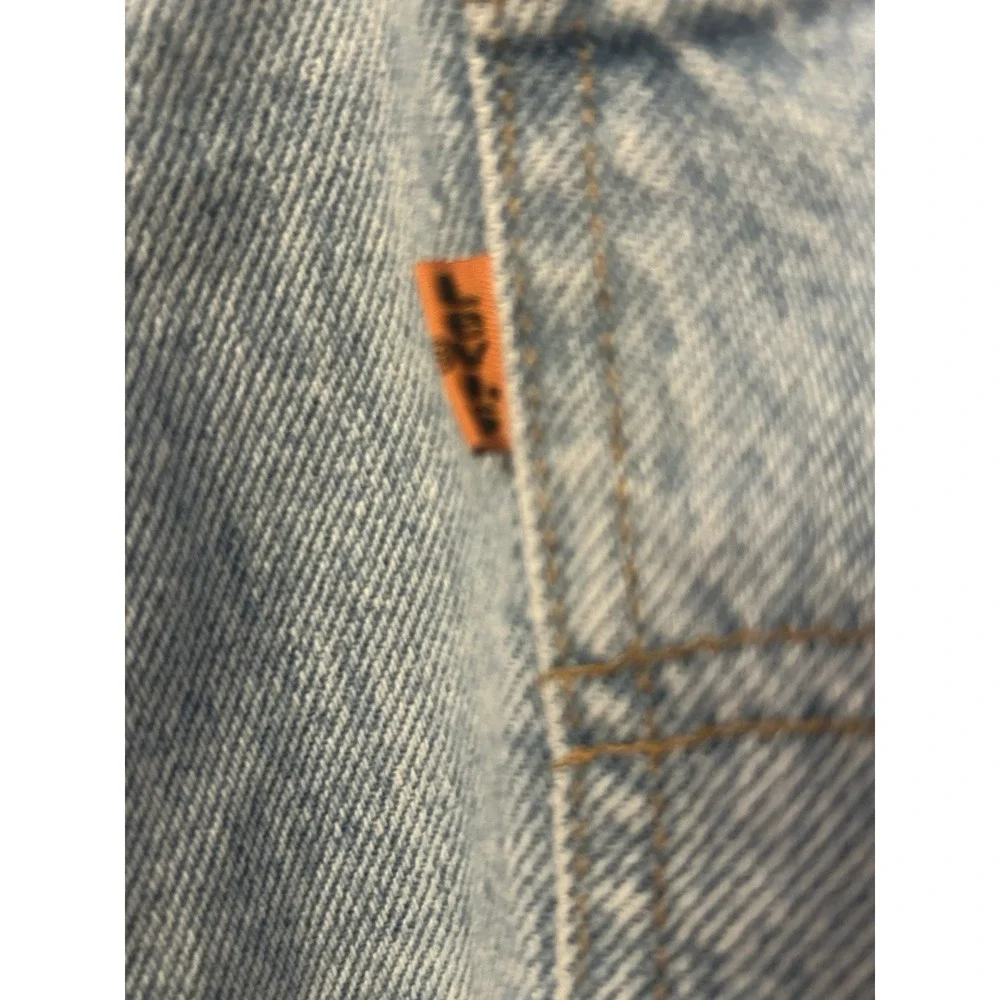 Levis 550 Jeans Mens 32x36 Relaxed Fit Light Wash Blue Denim Orange Tab USA VTG